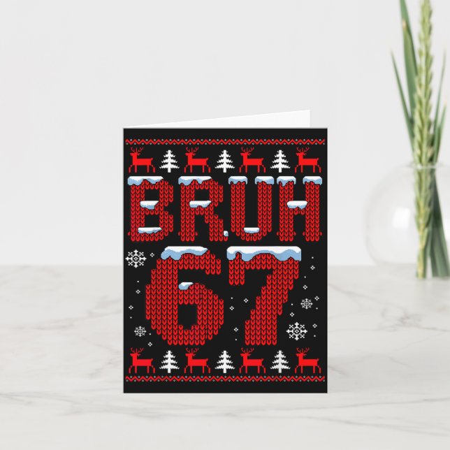 Funny 67 Six Seven Christmas Bruh Santa Kids Boys  Karte (Vorderseite)