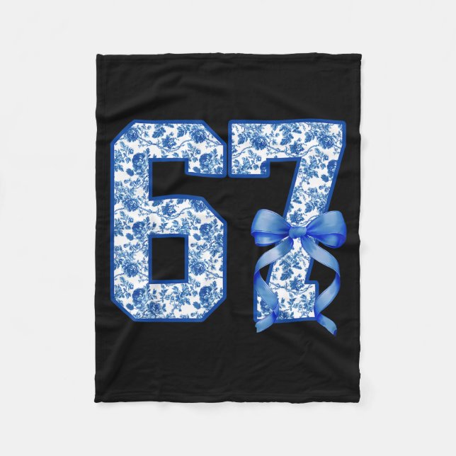 Funny 67 Six Seven Coquette Girly Blue Toile Women Fleecedecke (Vorderseite)