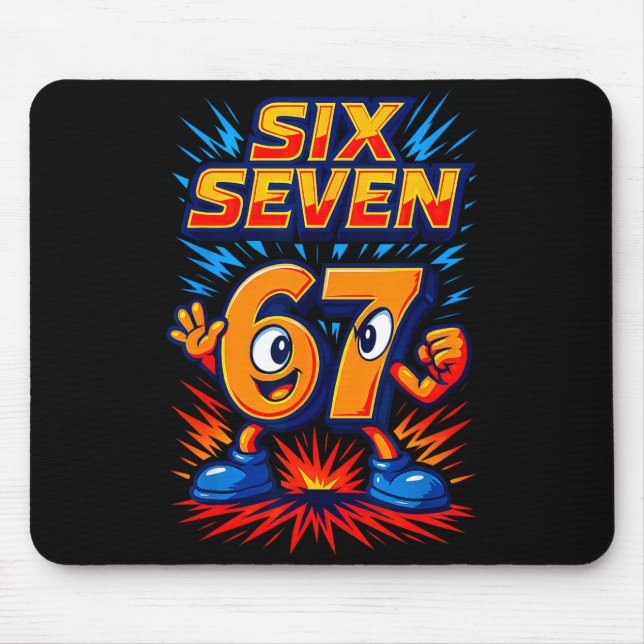 Funny 67 Six Seven Italian Brainrot Boys Girls 6 7 Mousepad (Vorne)