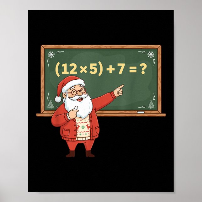 Funny 67 Six Seven Math Teacher Christmas Meme Equ Poster (Vorne)