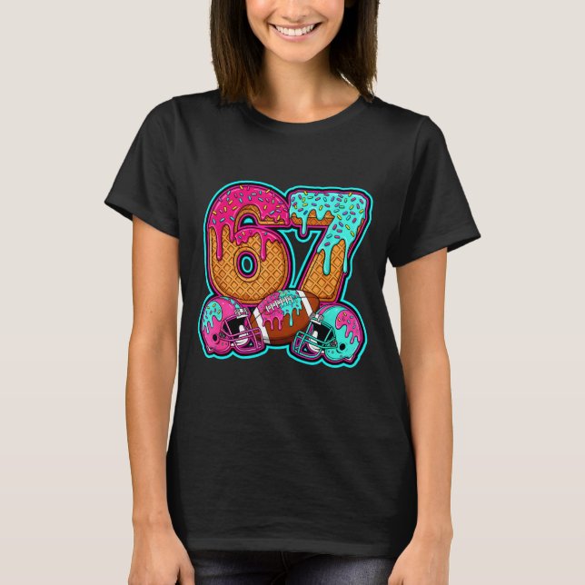 Funny 67 Six Seven Meme American Football Number # T-Shirt (Vorderseite)