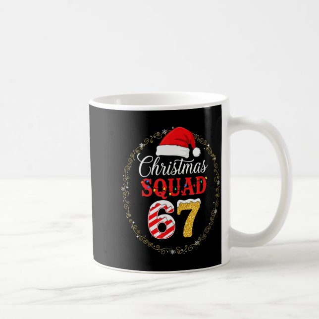 Funny 67 Six Seven Meme Brainrot 67 Christmas Squa Kaffeetasse (Rechts)