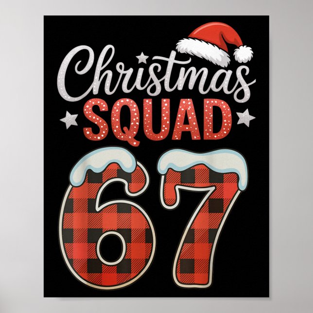 Funny 67 Six Seven Meme Brainrot 67 Christmas Squa Poster (Vorne)