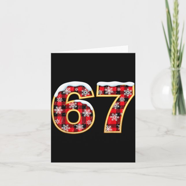 Funny 67 Six Seven Meme Brainrot Cringe Christmas  Karte (Vorderseite)