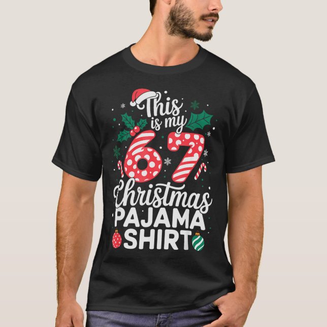 Funny 67 Six Seven Meme Brainrot Cringe Christmas  T-Shirt (Vorderseite)