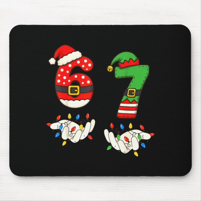 Funny 67 Six Seven Meme Couple Matching Christmas  Mousepad (Vorne)