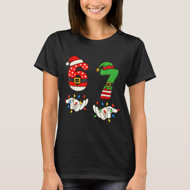 Funny 67 Six Seven Meme Couple Matching Christmas  T-Shirt (Vorderseite)