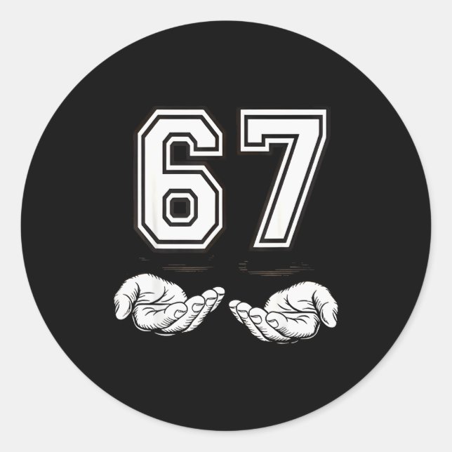 Funny 67 Six Seven Meme Couple Matching Costume  Runder Aufkleber (Vorderseite)