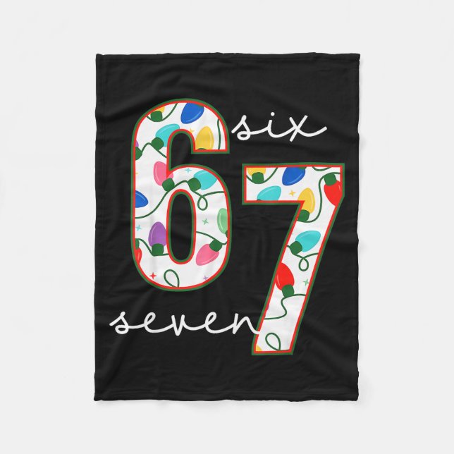 Funny 67 Six Seven Meme Cringe Christmas  Fleecedecke (Vorderseite)