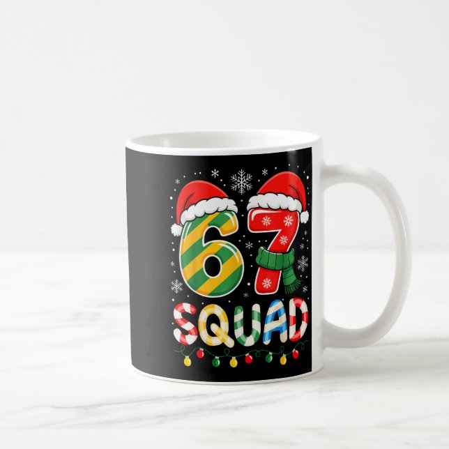 Funny 67 Squad Candy Cane Santa Hat Christmas Men  Kaffeetasse (Rechts)