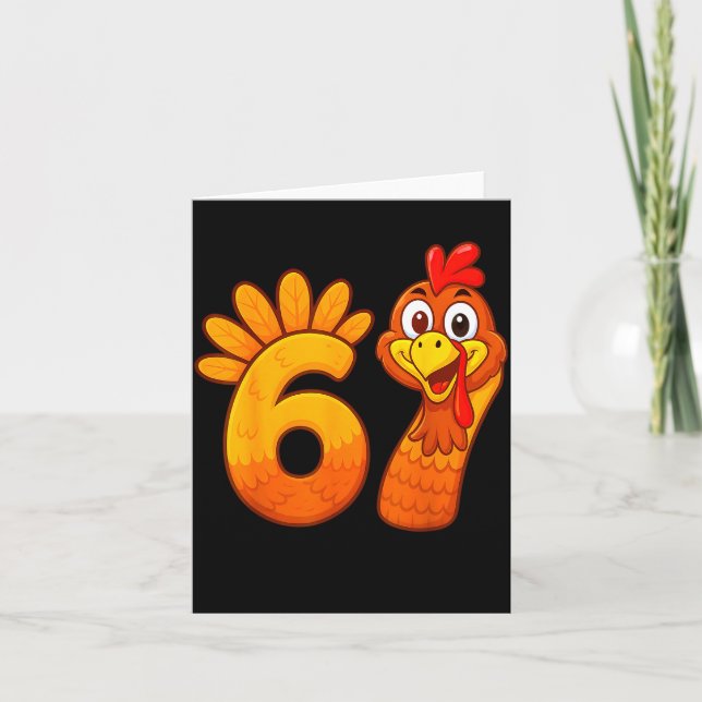 Funny 67 Thanksgiving Meme Turkey Six Seven Costum Karte (Vorderseite)