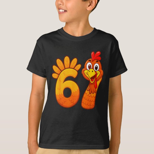 Funny 67 Thanksgiving Meme Turkey Six Seven Costum T-Shirt (Vorderseite)