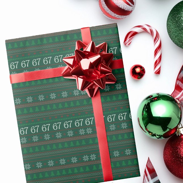Funny 67 Ugly Christmas Sweater Party 6 7 Geschenkpapier (Von Creator hochgeladen)