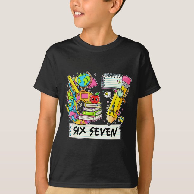Funny 67th Day Of School, Vibes Funny Six Seven 67 T-Shirt (Vorderseite)