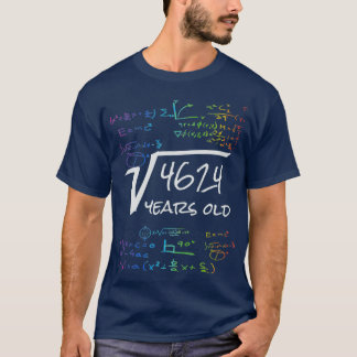 Funny 68. Geburtstag Math Design Square Root von 4 T-Shirt
