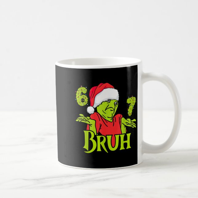Funny 6 7 Bruh Merry Christmas Santa 67 Meme Men W Kaffeetasse (Rechts)