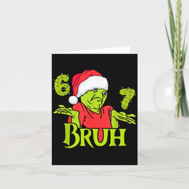 Funny 6 7 Bruh Merry Christmas Santa 67 Meme Men W Karte (Vorderseite)