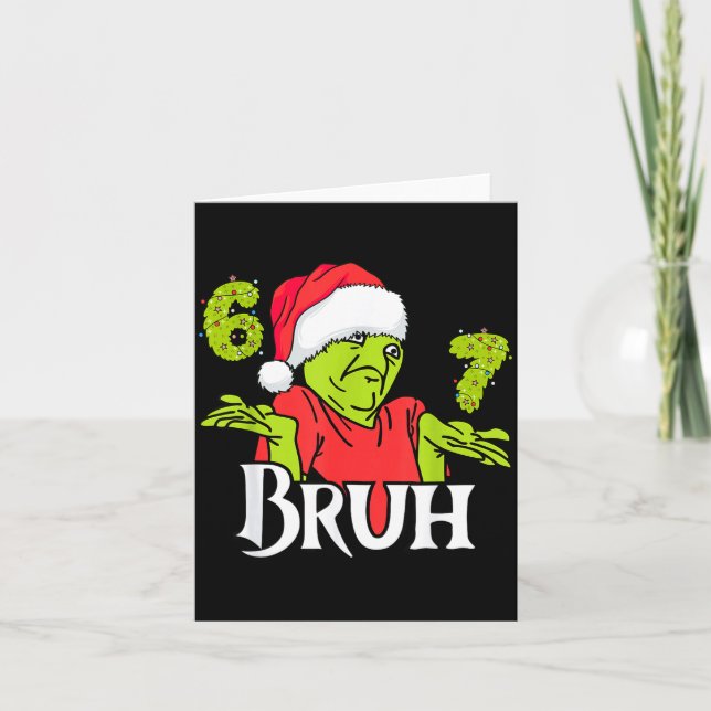 Funny 6 7 Bruh Merry Christmas Santa 67 Meme Men W Karte (Vorderseite)