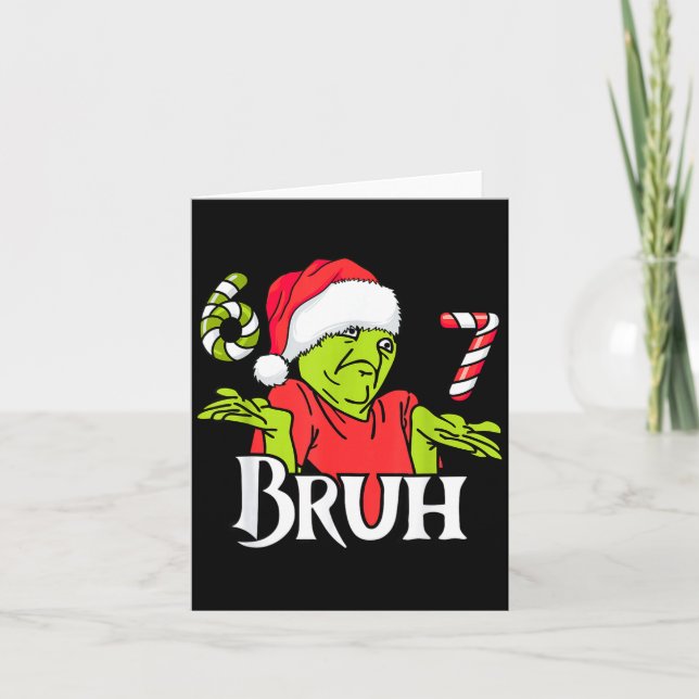 Funny 6 7 Bruh Merry Christmas Santa 67 Meme Men W Karte (Vorderseite)