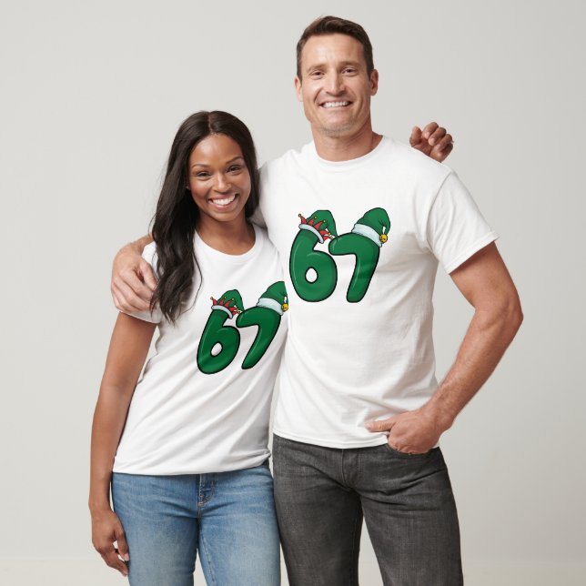 Funny 6 7 Elves Hat Christmas  T-Shirt (Unisex)