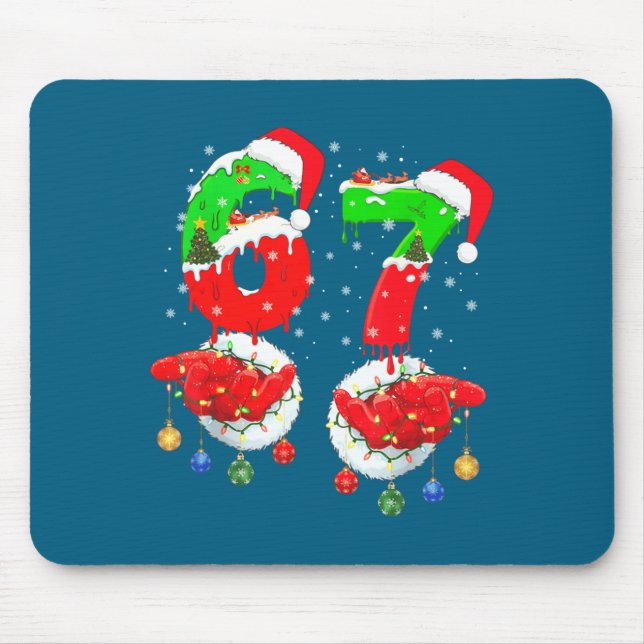 Funny 6 7 Meme 67 Gen Alpha 6 7 Hands Family Kids  Mousepad (Vorne)