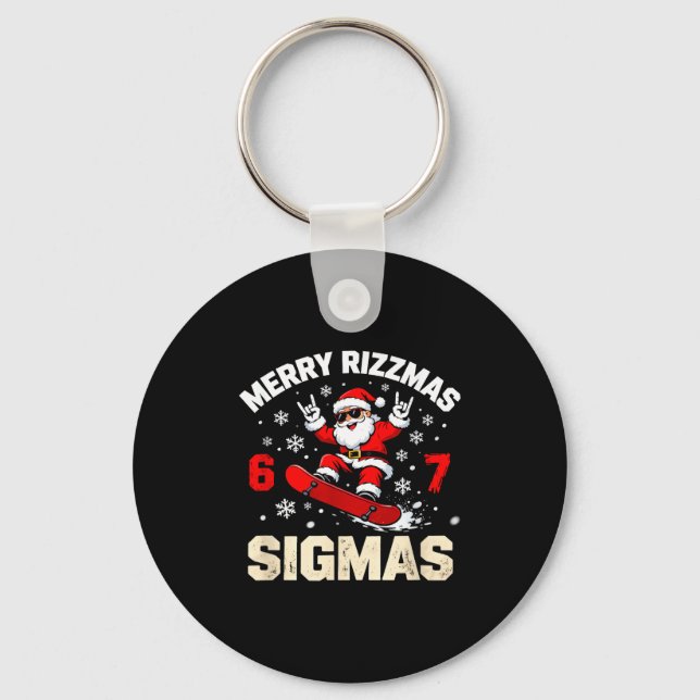 Funny 6-7 Meme Christmas Nice Naughty 67 Slang Tre Schlüsselanhänger (Vorderseite)