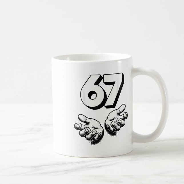 Funny 6 7 Meme Gen Alpha Gen Z Slang Six Seven  Kaffeetasse (Rechts)