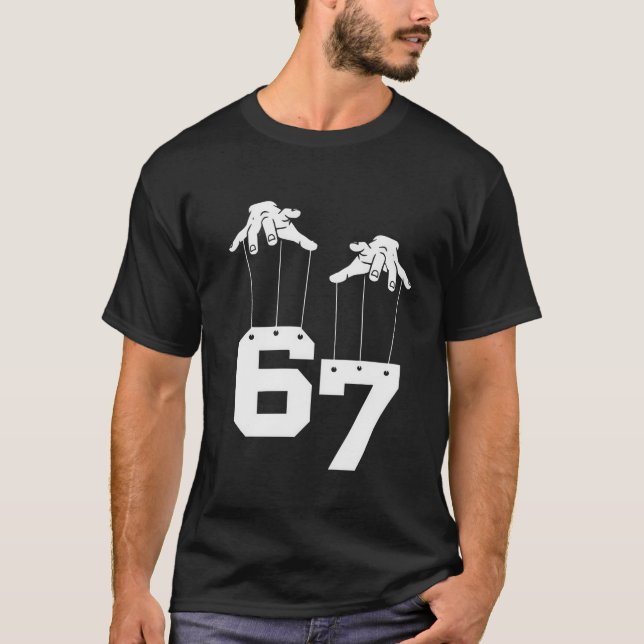 Funny 6 7 Meme Gen Alpha Slang Puppeteer Hands T-Shirt (Vorderseite)