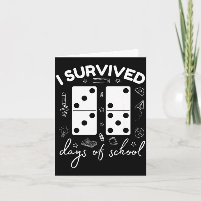 Funny 6 7 Meme I Survived 67 Days Of School Domino Karte (Vorderseite)