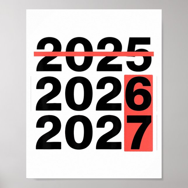 Funny 6 7 Party Happy New Year 2026 2027 67 Meme S Poster (Vorne)