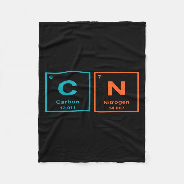 Funny 6 7 Periodic Table Carbon Nitrogen Humor  Fleecedecke (Vorderseite)