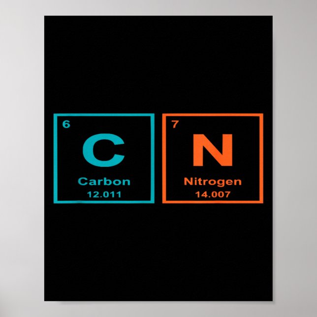Funny 6 7 Periodic Table Carbon Nitrogen Humor  Poster (Vorne)