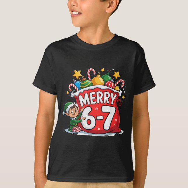 Funny 6 7 Six Seven Meme Christmas Women Men Kids  T-Shirt (Vorderseite)