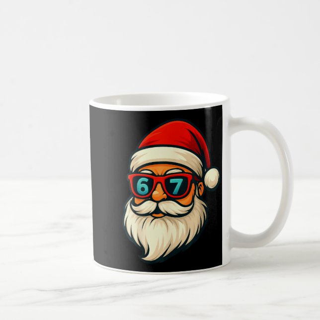 Funny 6 7 Six Seven Meme Santa Face 67 Christmas Y Kaffeetasse (Rechts)