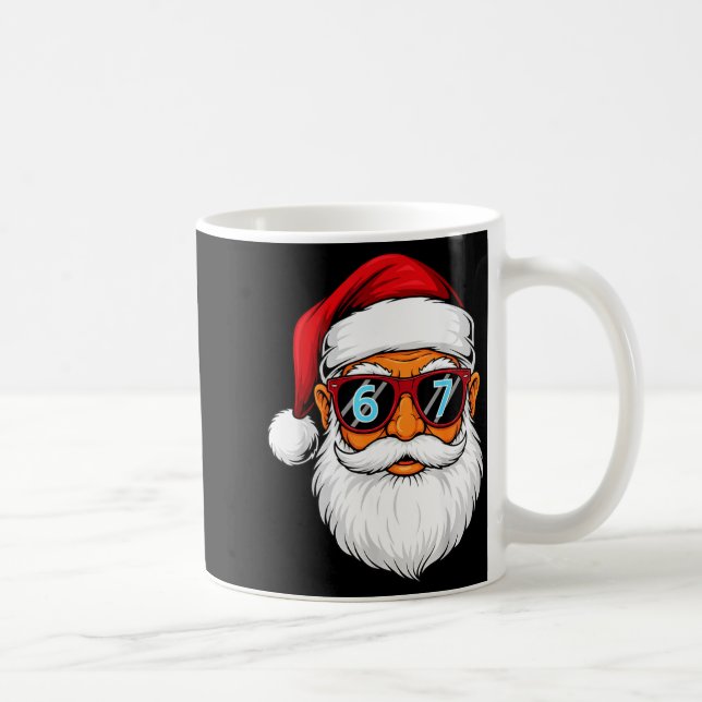 Funny 6 7 Six Seven Meme Santa Face Christmas Men  Kaffeetasse (Rechts)