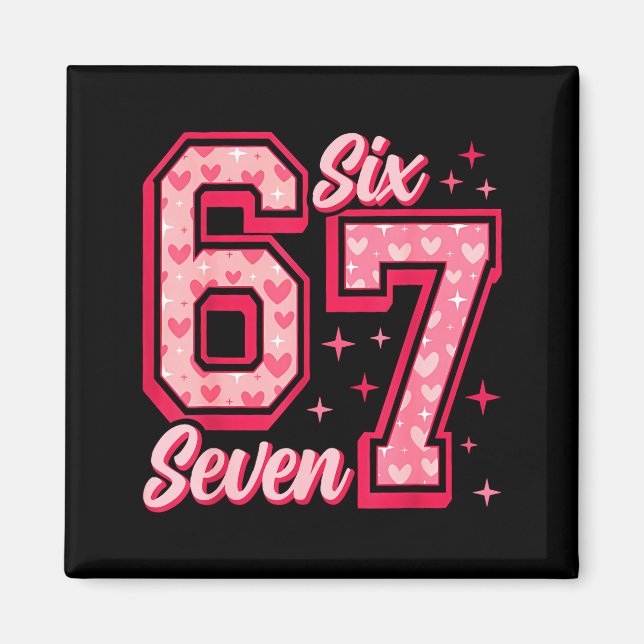 Funny 6 7 Six Seven Meme Saying Valentine Couple M Magnet (Vorne)