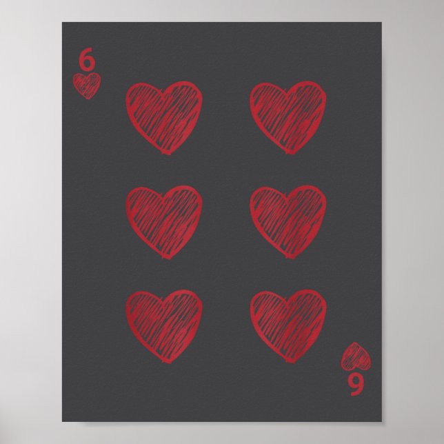 Funny 6 7 Valentine Love Heart Playing Card Couple Poster (Vorne)