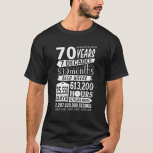 Funny 70. Geburtstag 70 Jahre alt Sign Gag Geschen T-Shirt