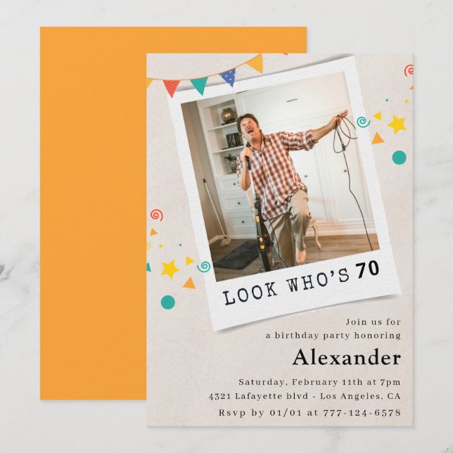 Funny 70. Geburtstag Einladungen Männer Spaß Foto (Vorne/Hinten)