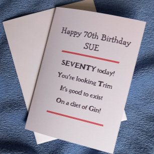 Funny 70. Geburtstag Gin Geburtstagskarte Karte