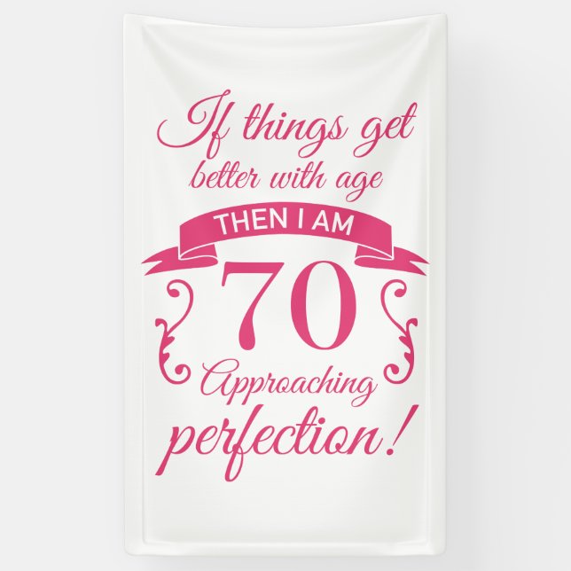 Funny 70. Geburtstag 'Perfection' Banner (Vertikal)