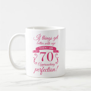 Funny 70. Geburtstag 'Perfection' Kaffeetasse
