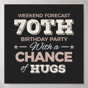 Funny 70. Geburtstag Redewendungen Poster