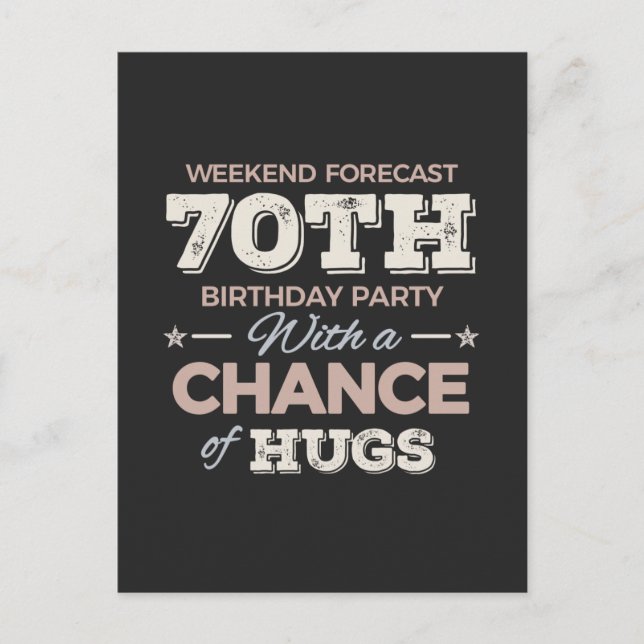 Funny 70. Geburtstag Redewendungen Postkarte (Vorderseite)