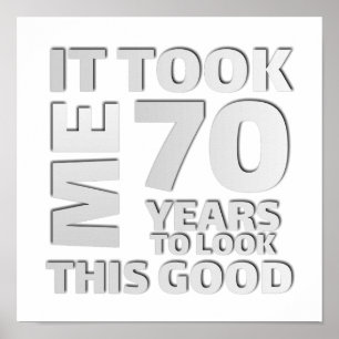 Funny 70 Jahre alt Sprichwort Zitat Poster