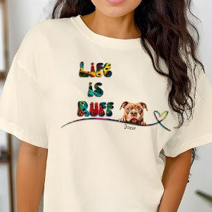 Funny 70er Jahre farbenfroher Retro Pitbull Indivi T-Shirt