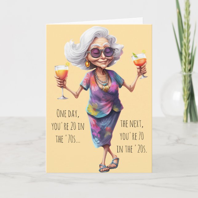 Funny 70th Birthday Card for Women Karte (Vorderseite)