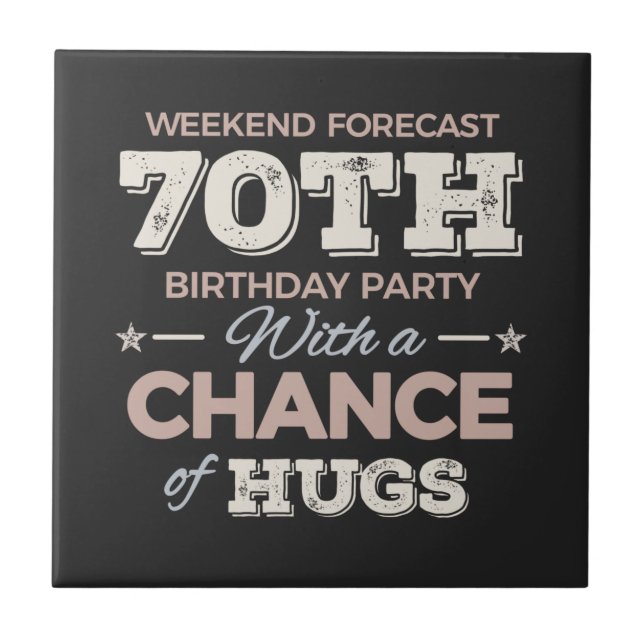 Funny 70th birthday sayings fliese (Vorderseite)