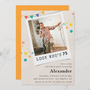Funny 75. Geburtstag Einladungen Männer Spaß Foto