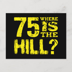 Funny 75. Geburtstag V01G Ankündigungspostkarte